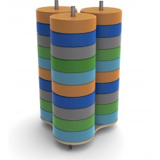 Eclipse Donut Floor Cushions - 3 Post Trolley - 32 Cushions - ECDFC3P