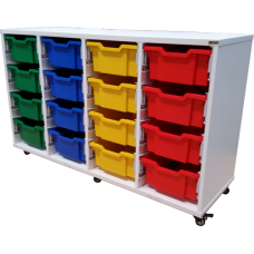Eclipse Melamine Gratnells Tray Trolley - 4 Bay - EMTTC4