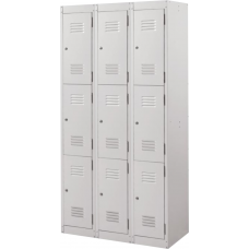 Ausfile® Locker 3 Door - 300mm wide Bank of 3 - AL3D300BK3 / MC6C